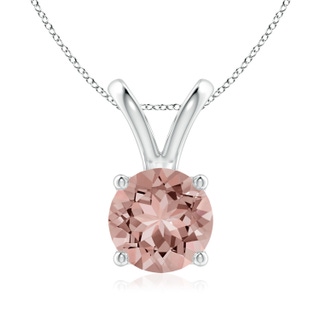 8mm AAAA V-Bale Round Morganite Solitaire Pendant in P950 Platinum