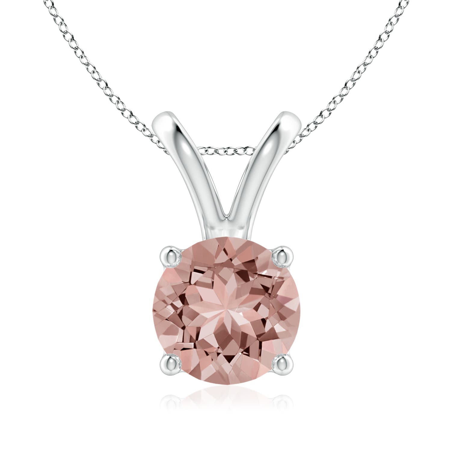 AAAA - Morganite / 1.65 CT / 14 KT White Gold