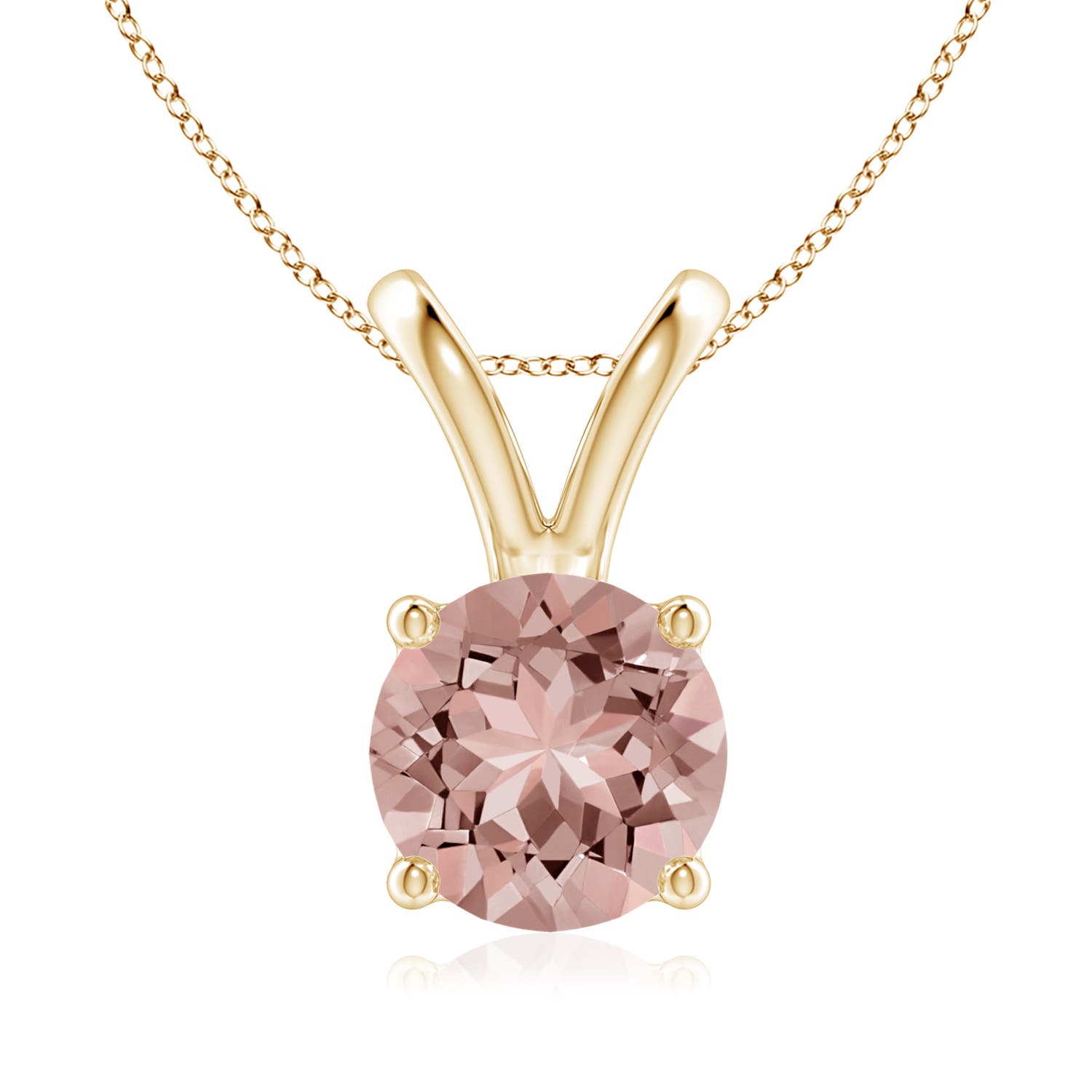 AAAA - Morganite / 1.65 CT / 14 KT Yellow Gold