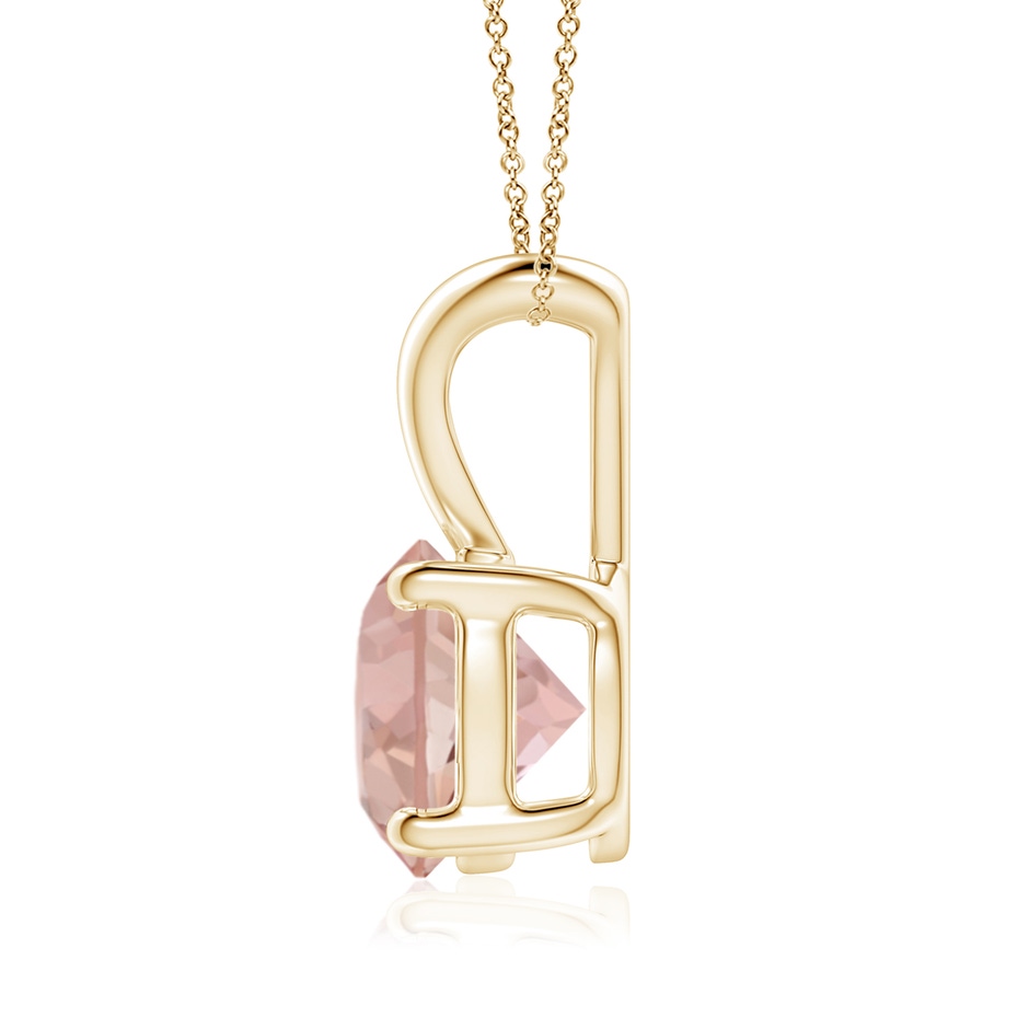 8mm AAAA V-Bale Round Morganite Solitaire Pendant in Yellow Gold side 199