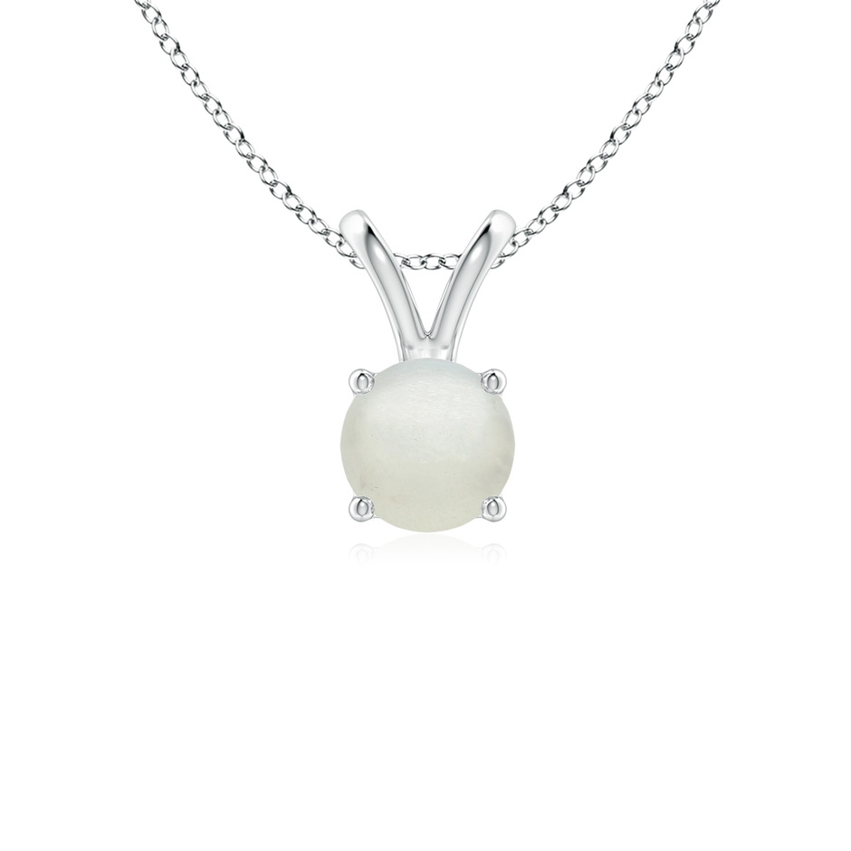 5mm AA V-Bale Round Moonstone Solitaire Pendant in S999 Silver 
