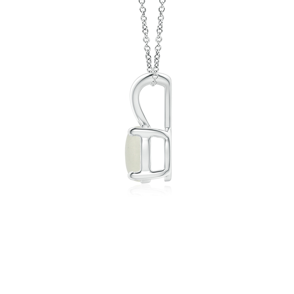 5mm AA V-Bale Round Moonstone Solitaire Pendant in S999 Silver side 1