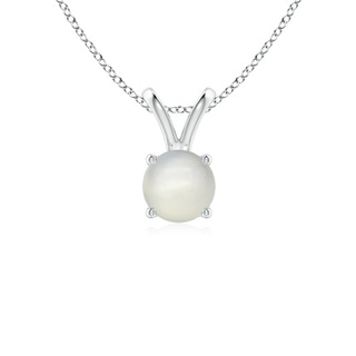 5mm AAA V-Bale Round Moonstone Solitaire Pendant in White Gold