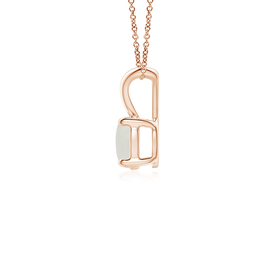 5mm AAAA V-Bale Round Moonstone Solitaire Pendant in Rose Gold side 1