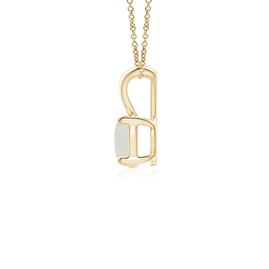 5mm AAAA V-Bale Round Moonstone Solitaire Pendant in Yellow Gold side 1