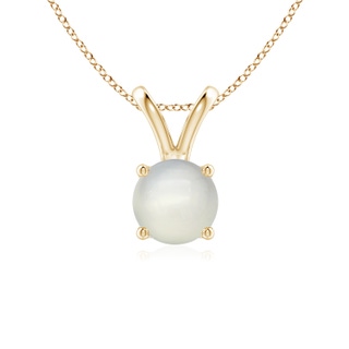 6mm AAA V-Bale Round Moonstone Solitaire Pendant in Yellow Gold
