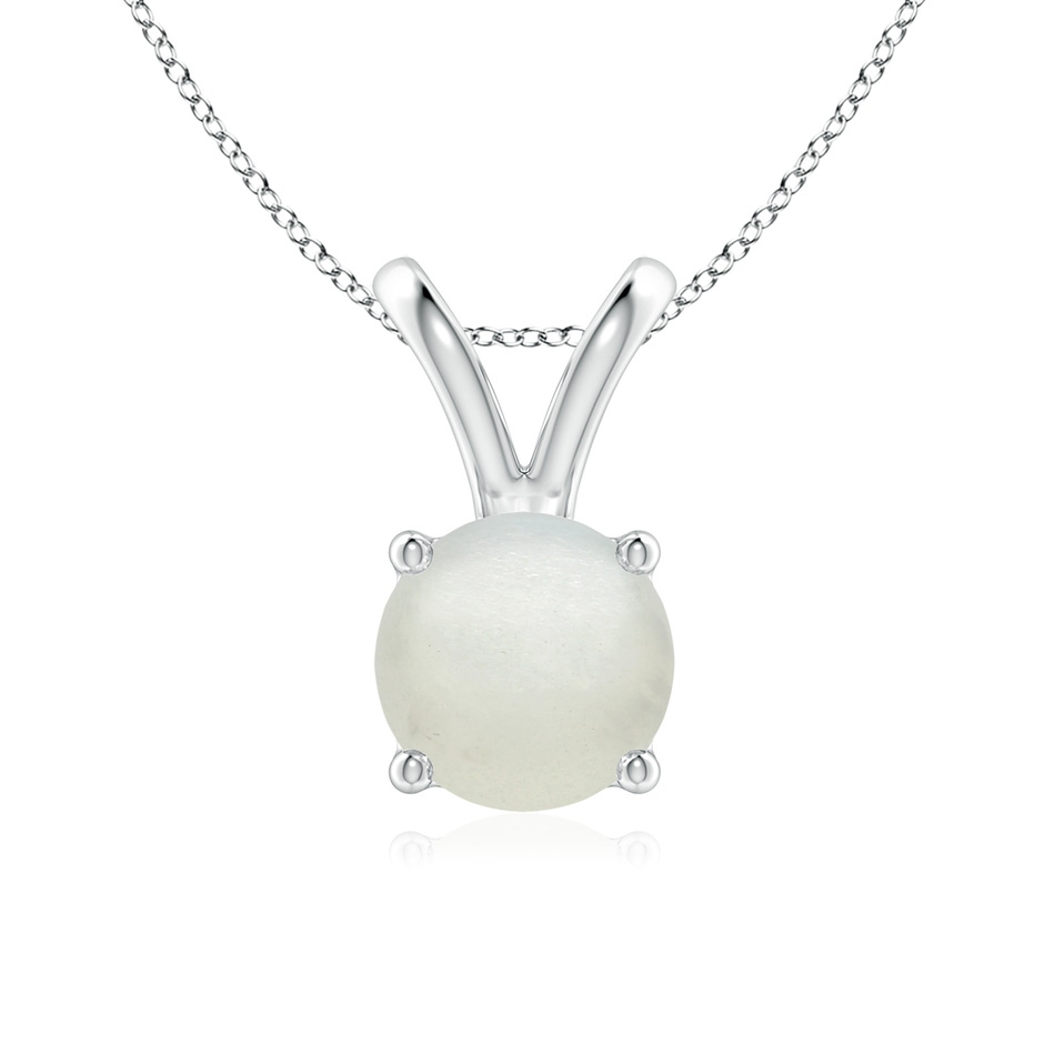 7mm AA V-Bale Round Moonstone Solitaire Pendant in S999 Silver 