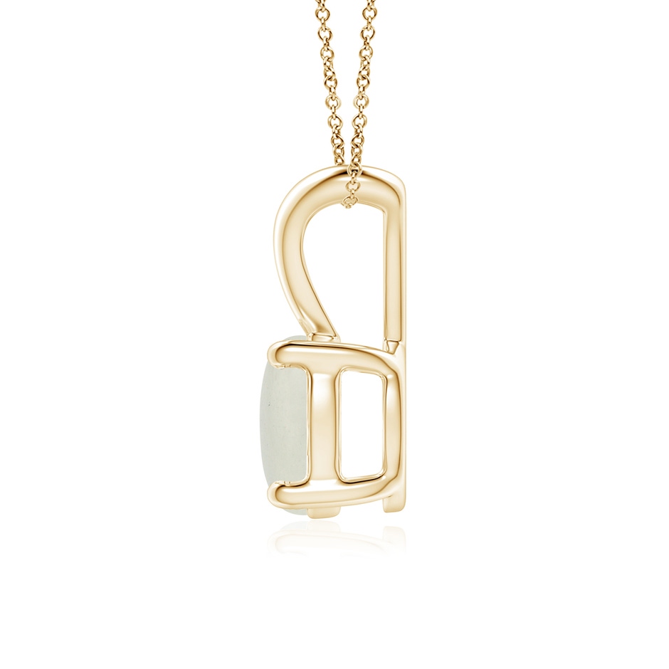 7mm AA V-Bale Round Moonstone Solitaire Pendant in Yellow Gold side 1