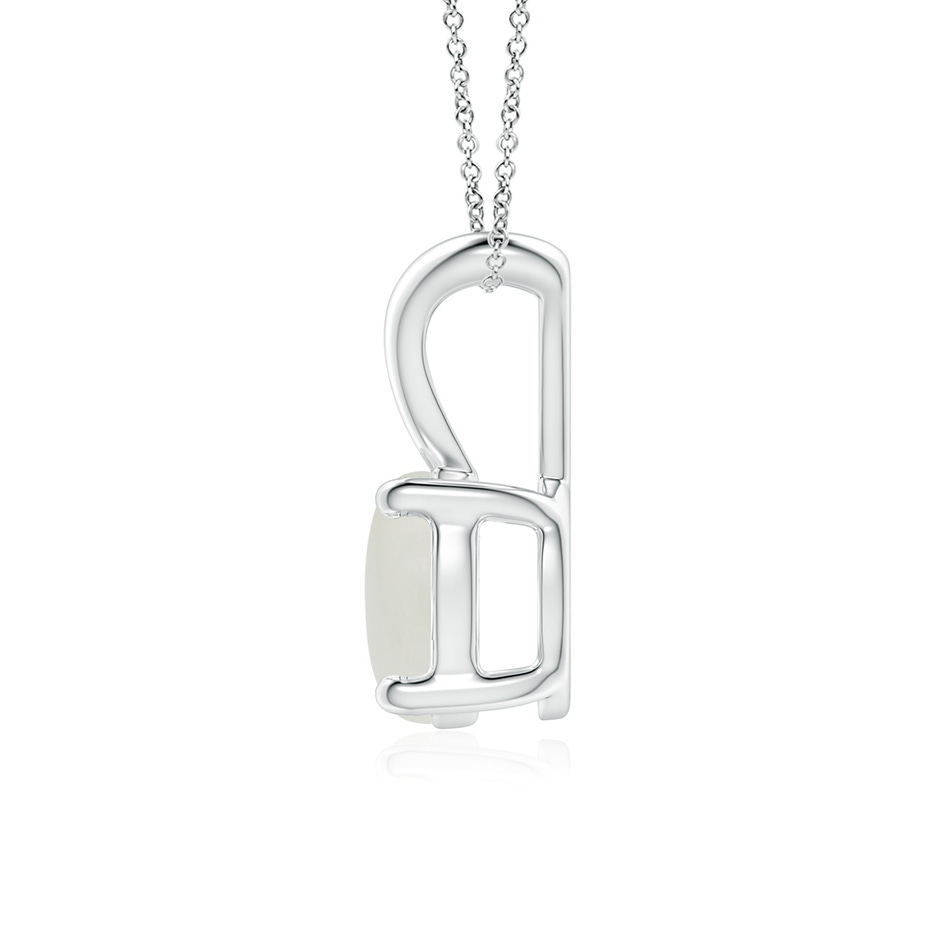 7mm AAAA V-Bale Round Moonstone Solitaire Pendant in S999 Silver side 1