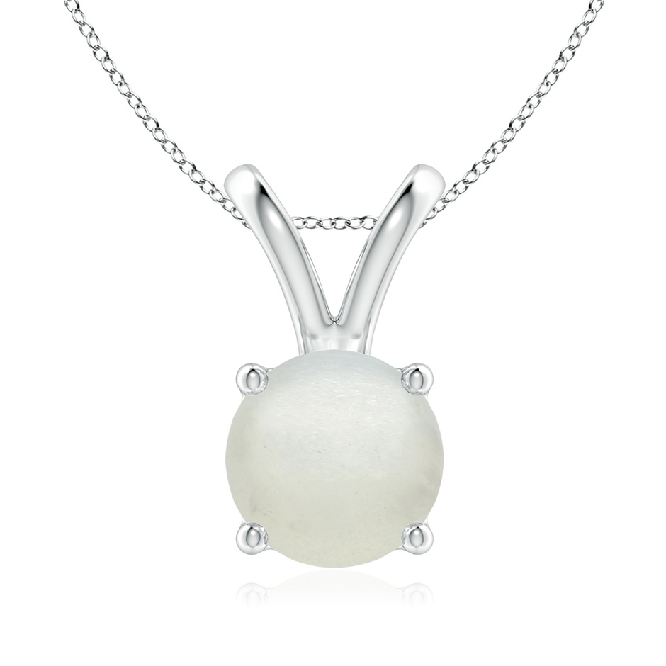 8mm AA V-Bale Round Moonstone Solitaire Pendant in S999 Silver 