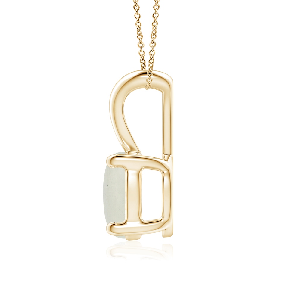 8mm AA V-Bale Round Moonstone Solitaire Pendant in Yellow Gold side 1