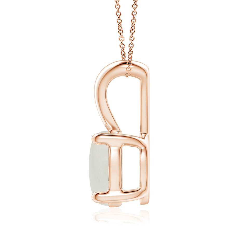 8mm AAAA V-Bale Round Moonstone Solitaire Pendant in Rose Gold side 1