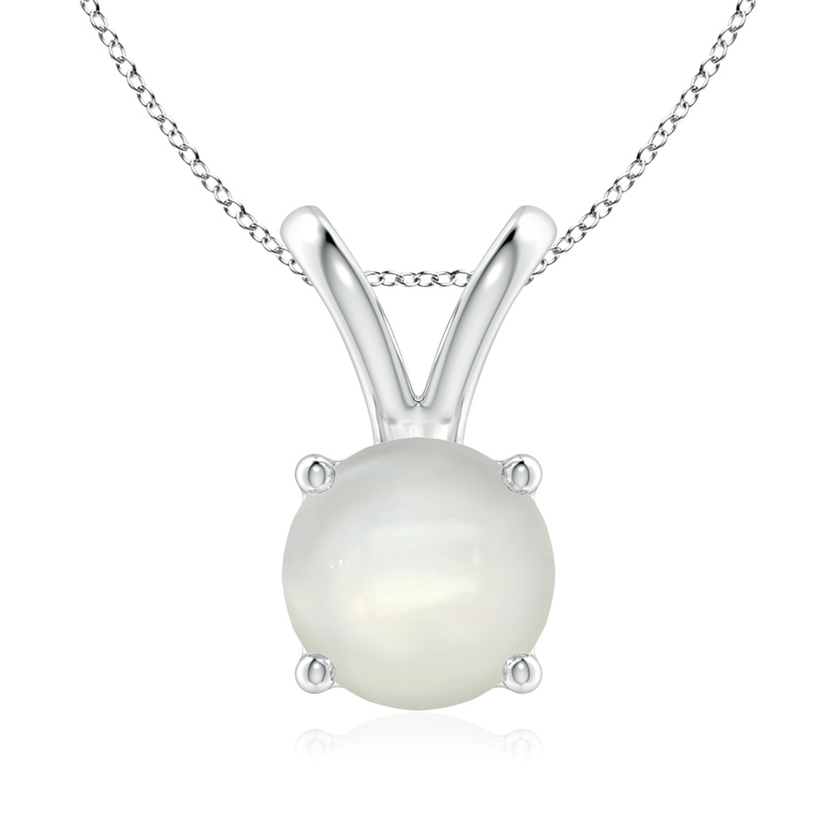 8mm AAAA V-Bale Round Moonstone Solitaire Pendant in S999 Silver 