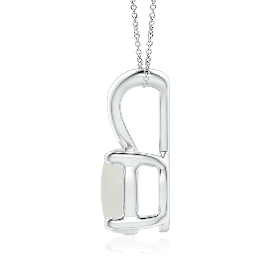 8mm AAAA V-Bale Round Moonstone Solitaire Pendant in White Gold side 1