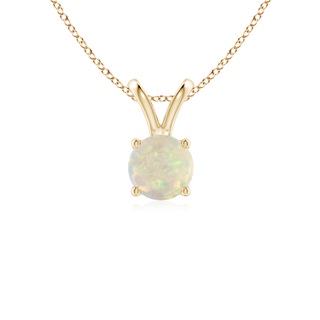 5mm AAA V-Bale Round Opal Solitaire Pendant in 10K Yellow Gold