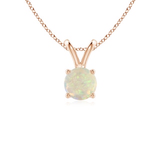 5mm AAA V-Bale Round Opal Solitaire Pendant in Rose Gold