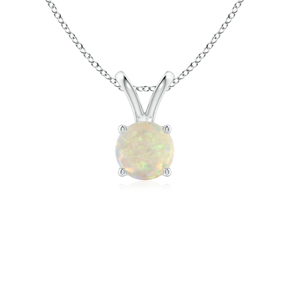 5mm AAA V-Bale Round Opal Solitaire Pendant in S999 Silver 