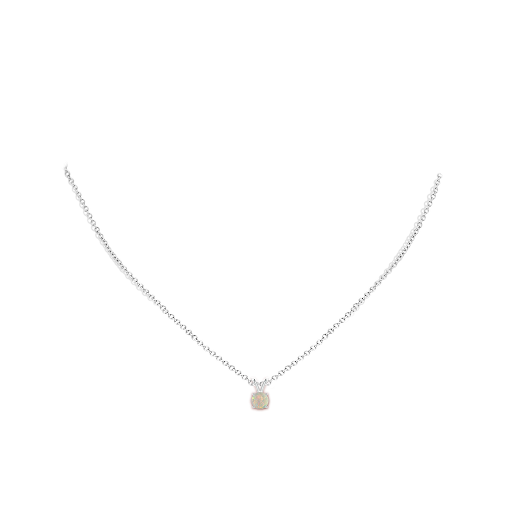 5mm AAAA V-Bale Round Opal Solitaire Pendant in P950 Platinum Body-Neck