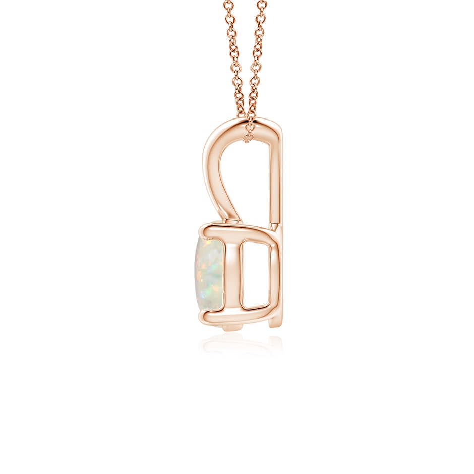 6mm AAA V-Bale Round Opal Solitaire Pendant in Rose Gold side 199