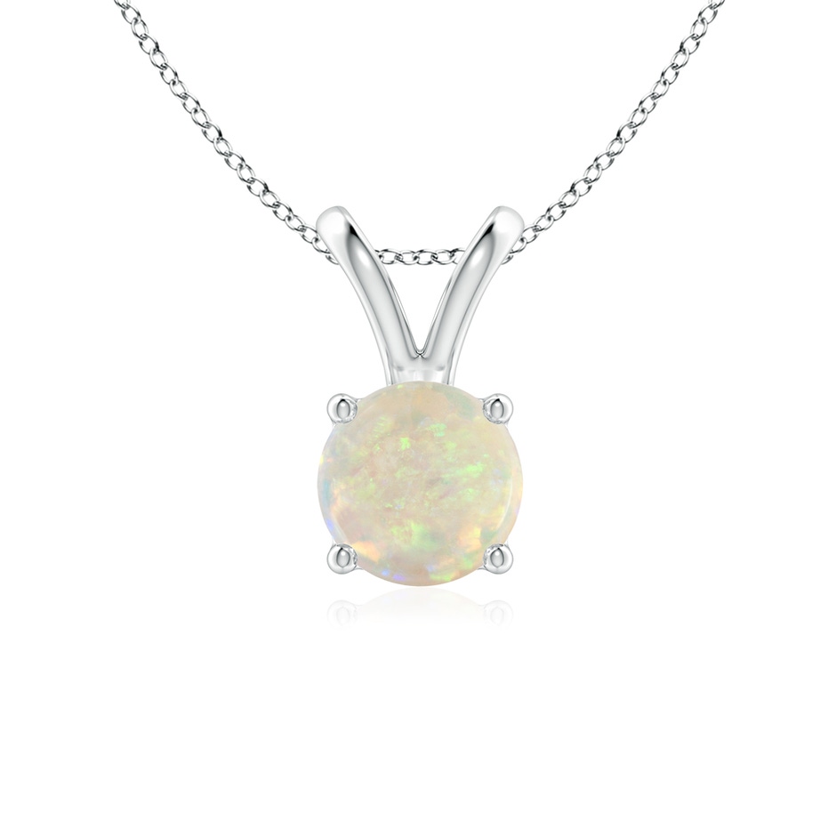 6mm AAA V-Bale Round Opal Solitaire Pendant in S999 Silver 