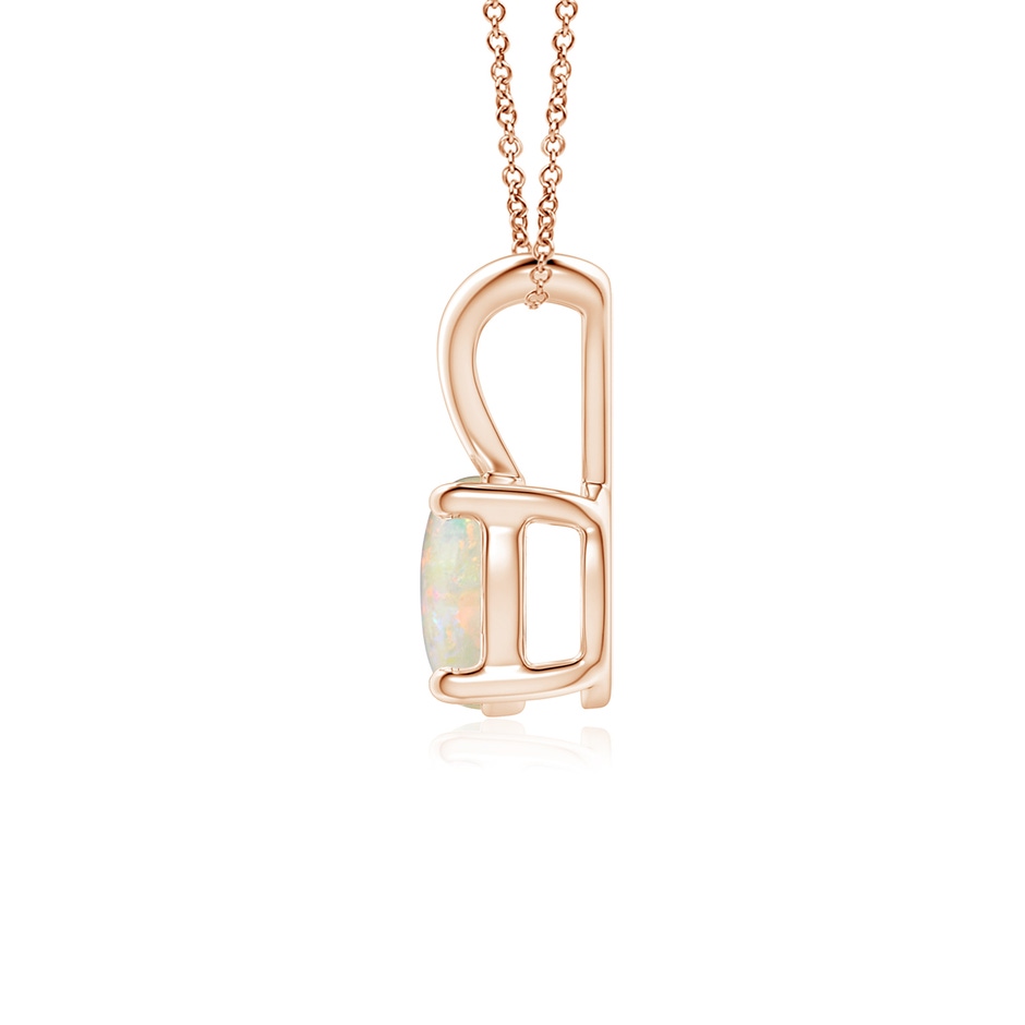 6mm AAAA V-Bale Round Opal Solitaire Pendant in Rose Gold side 199