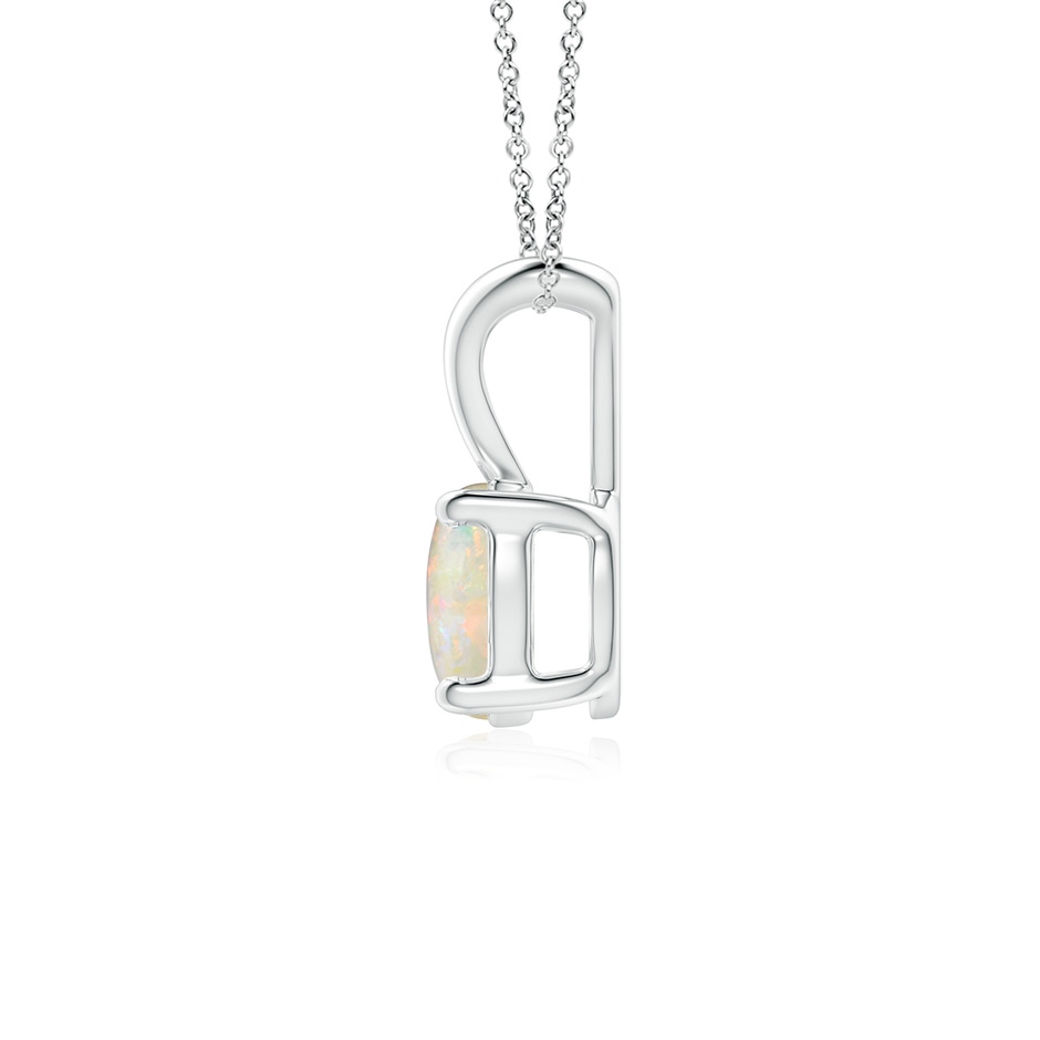 6mm AAAA V-Bale Round Opal Solitaire Pendant in White Gold side 199