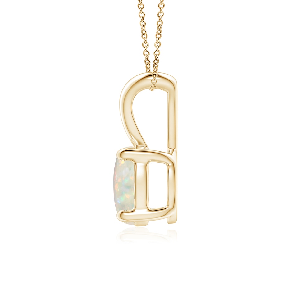 7mm AAA V-Bale Round Opal Solitaire Pendant in 18K Yellow Gold side 199