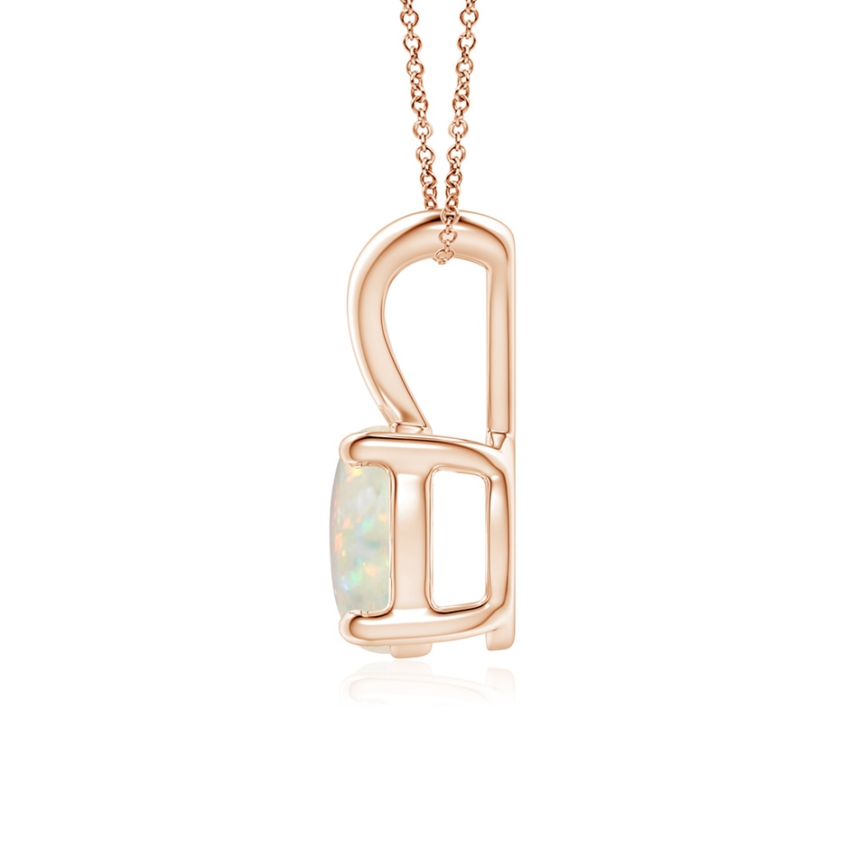 7mm AAA V-Bale Round Opal Solitaire Pendant in Rose Gold side 199