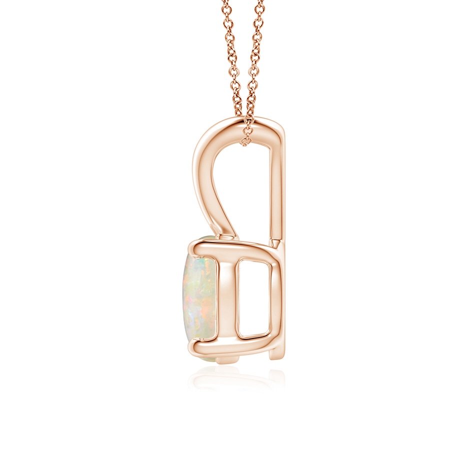 7mm AAAA V-Bale Round Opal Solitaire Pendant in 18K Rose Gold side 199