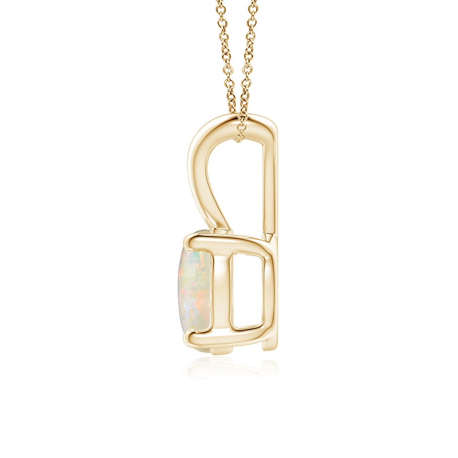 7mm AAAA V-Bale Round Opal Solitaire Pendant in 18K Yellow Gold side 199
