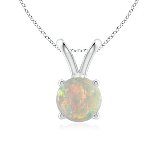 7mm AAAA V-Bale Round Opal Solitaire Pendant in P950 Platinum