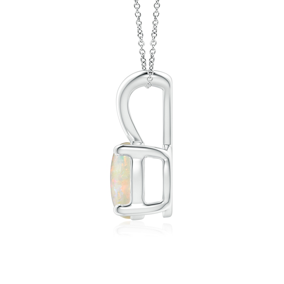 7mm AAAA V-Bale Round Opal Solitaire Pendant in White Gold side 199