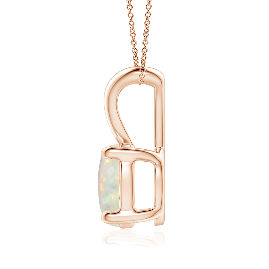 8mm AAA V-Bale Round Opal Solitaire Pendant in Rose Gold side 199