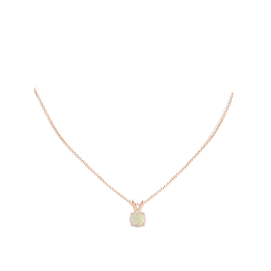 8mm AAA V-Bale Round Opal Solitaire Pendant in Rose Gold pen