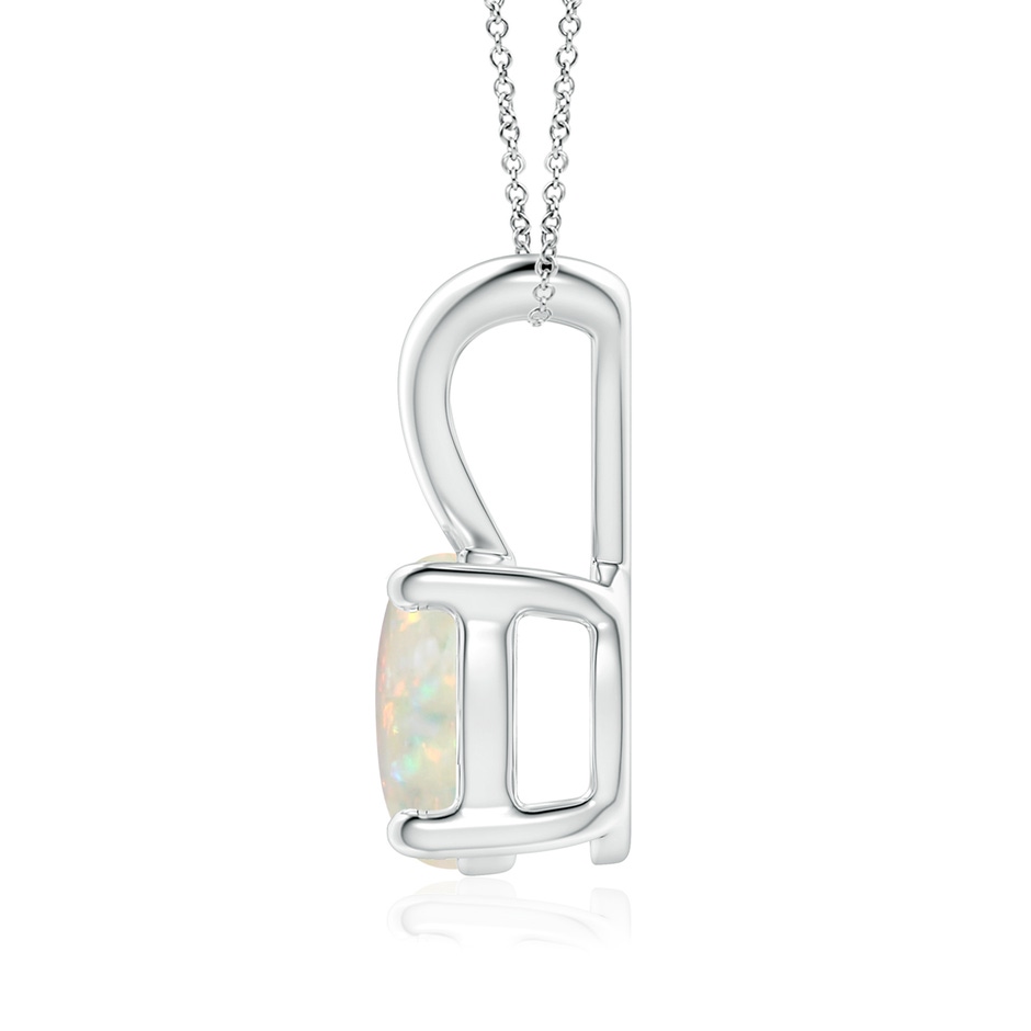 8mm AAA V-Bale Round Opal Solitaire Pendant in White Gold side 199