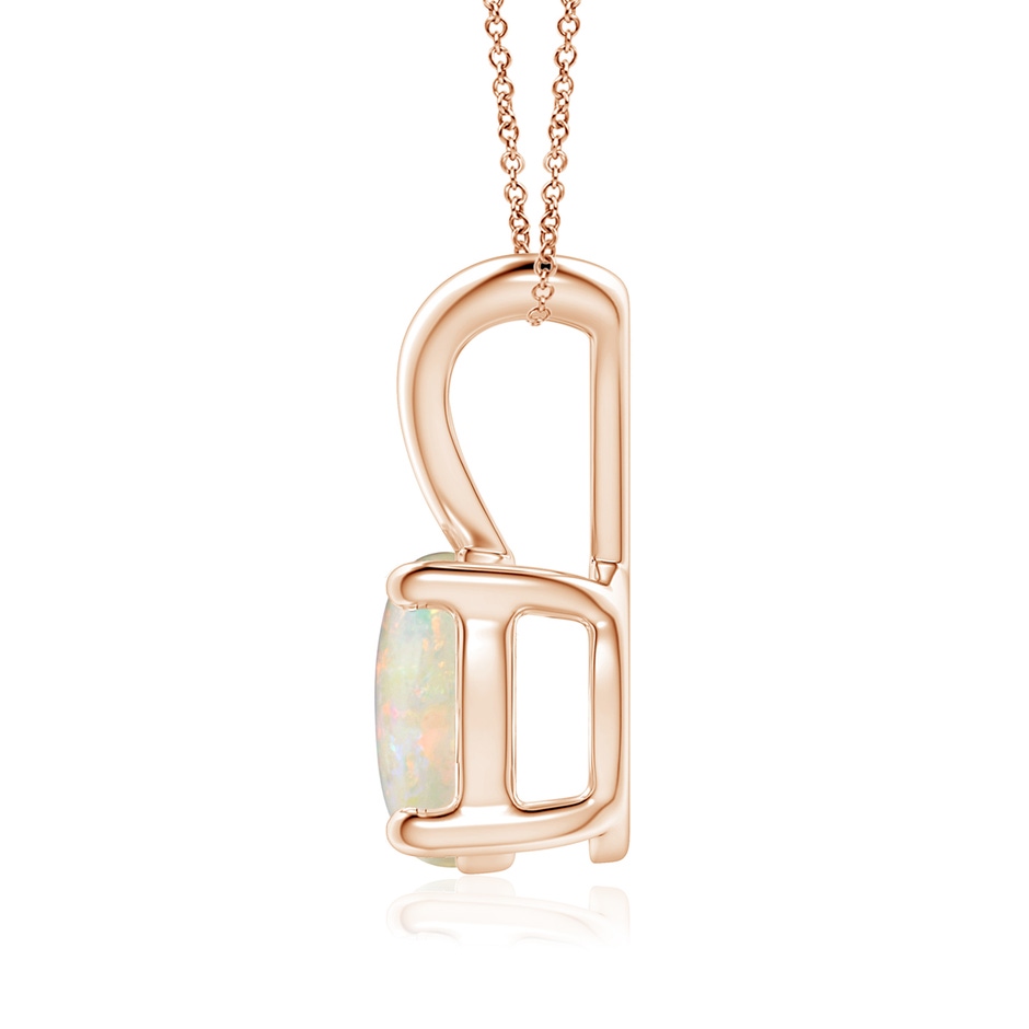 8mm AAAA V-Bale Round Opal Solitaire Pendant in Rose Gold side 199