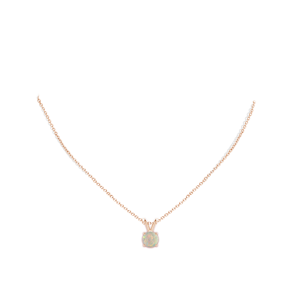 8mm AAAA V-Bale Round Opal Solitaire Pendant in Rose Gold pen