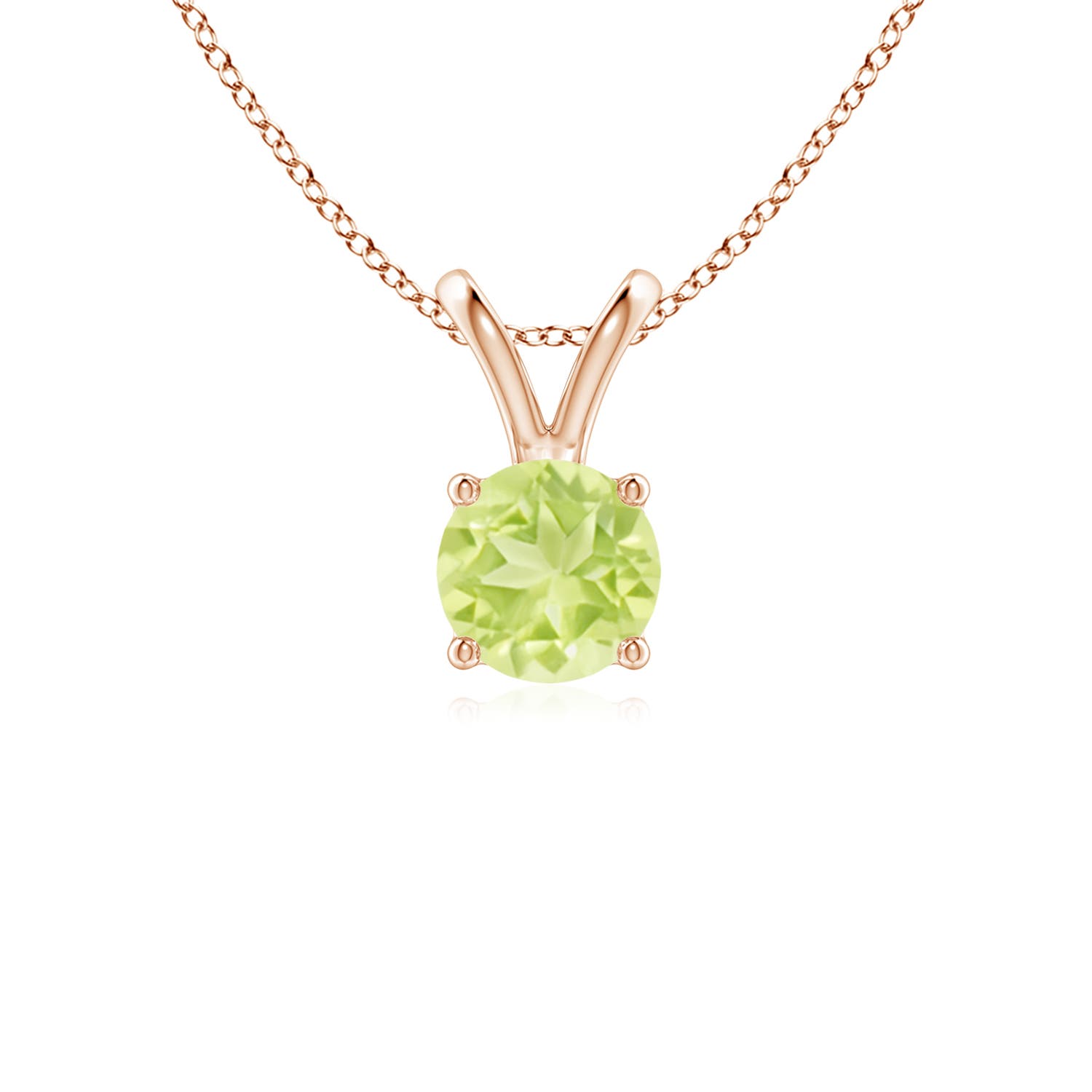 A - Peridot / 0.55 CT / 14 KT Rose Gold