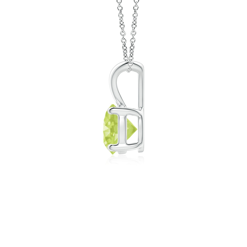 5mm A V-Bale Round Peridot Solitaire Pendant in S999 Silver side 199