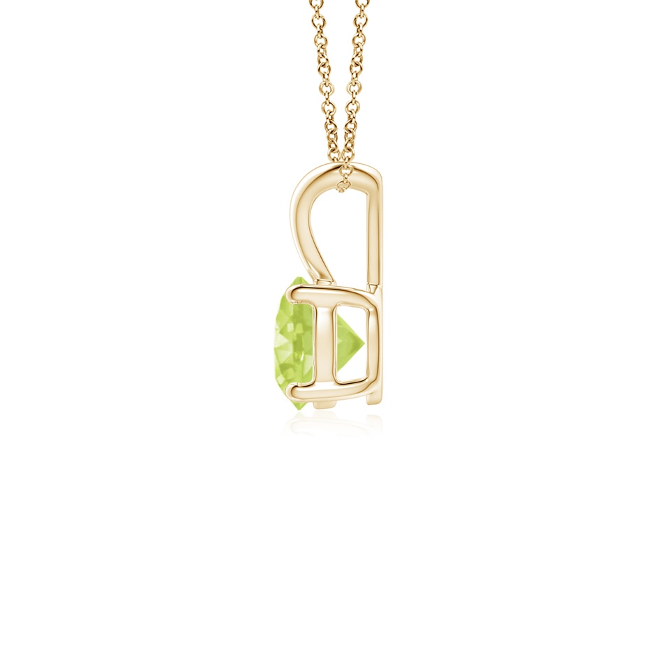 5mm A V-Bale Round Peridot Solitaire Pendant in Yellow Gold side 199