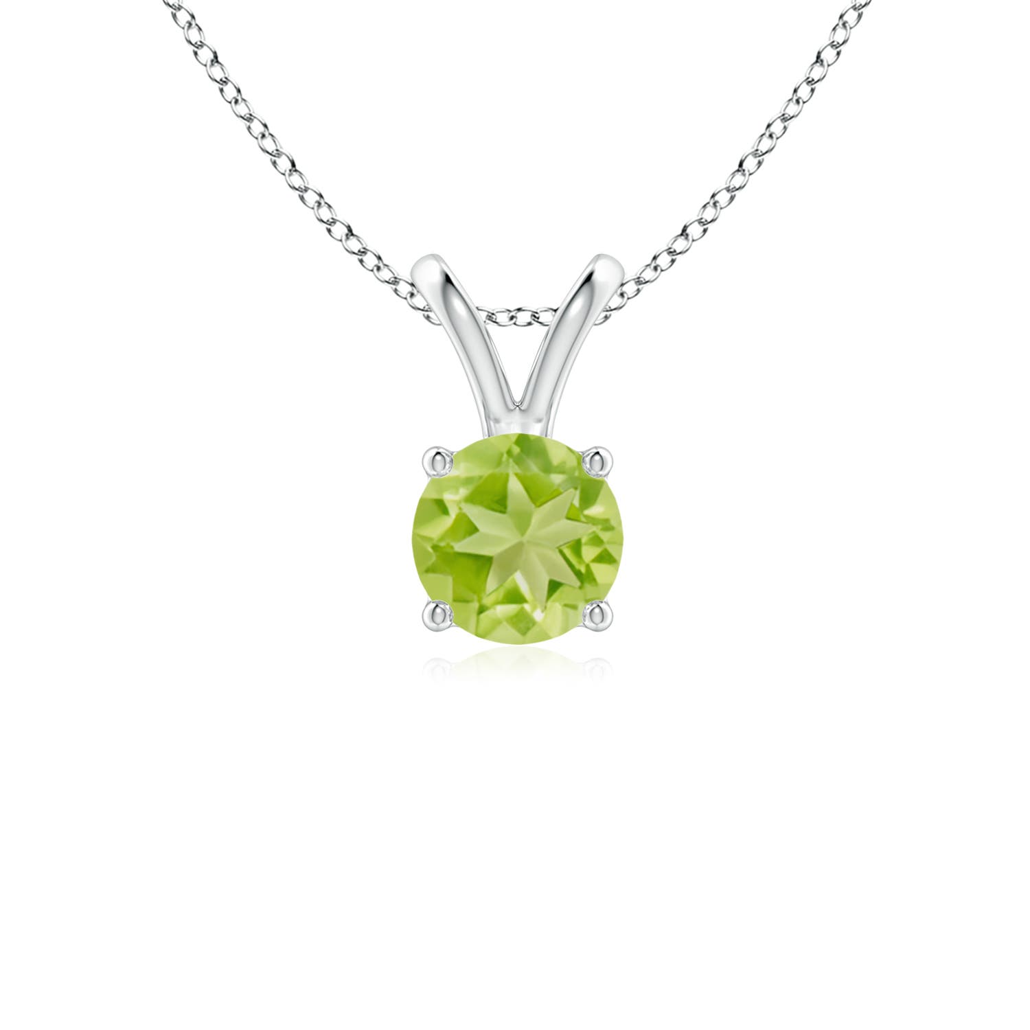 AA - Peridot / 0.55 CT / 14 KT White Gold