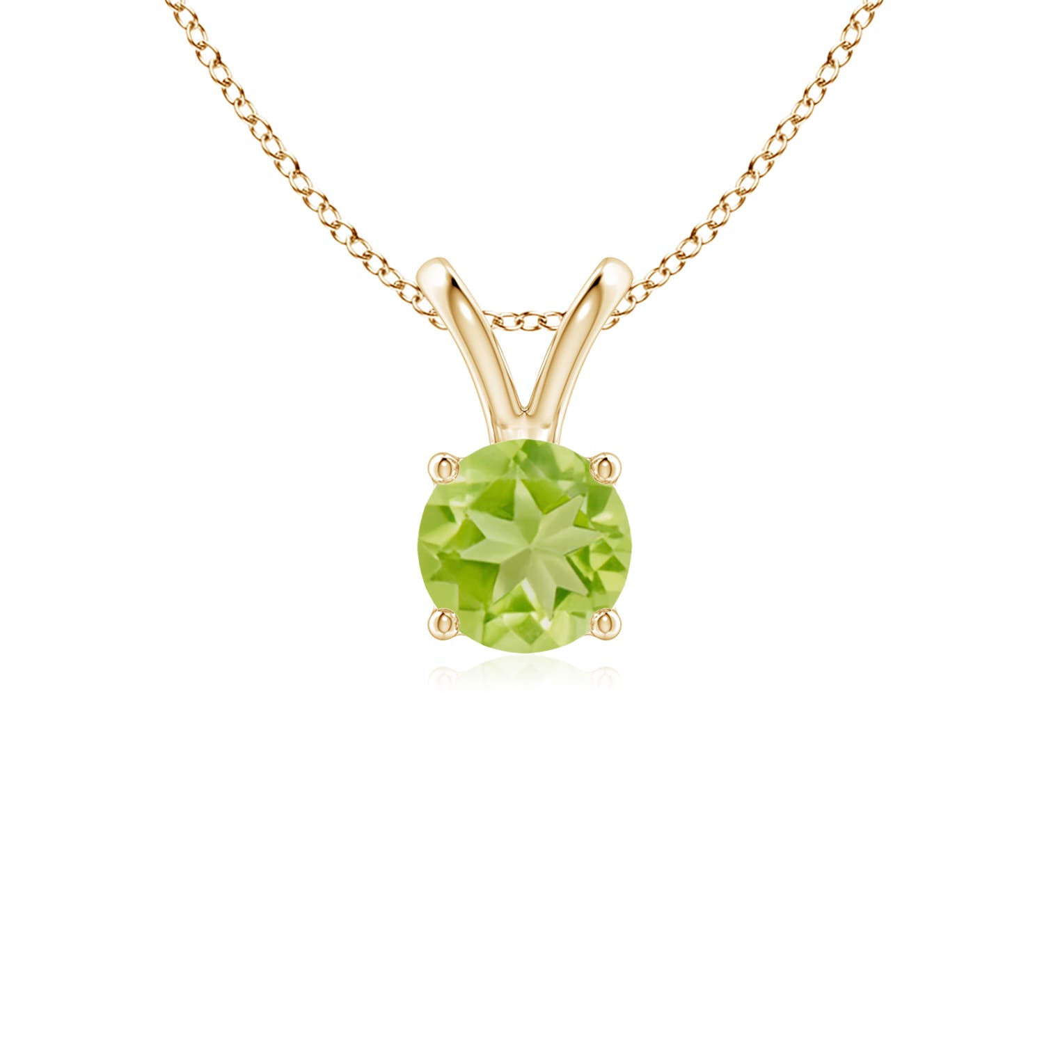 AA - Peridot / 0.55 CT / 14 KT Yellow Gold