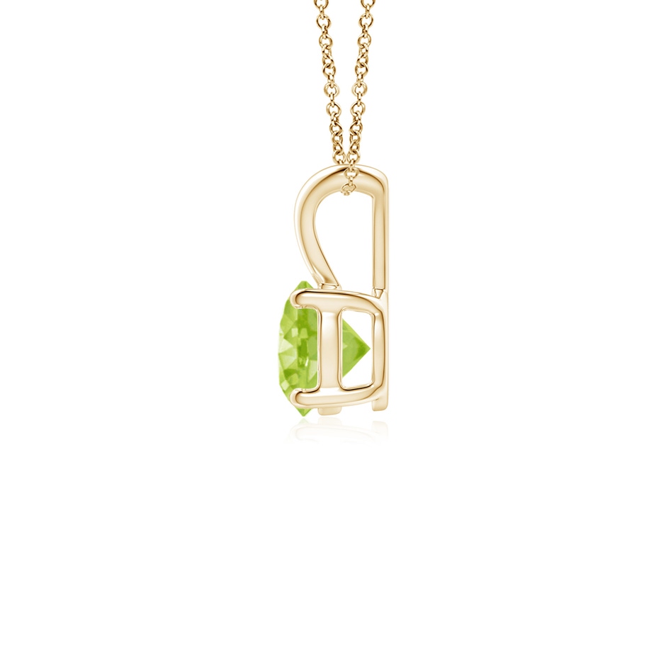 5mm AA V-Bale Round Peridot Solitaire Pendant in Yellow Gold side 199