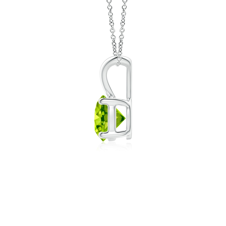 5mm AAA V-Bale Round Peridot Solitaire Pendant in White Gold side 199