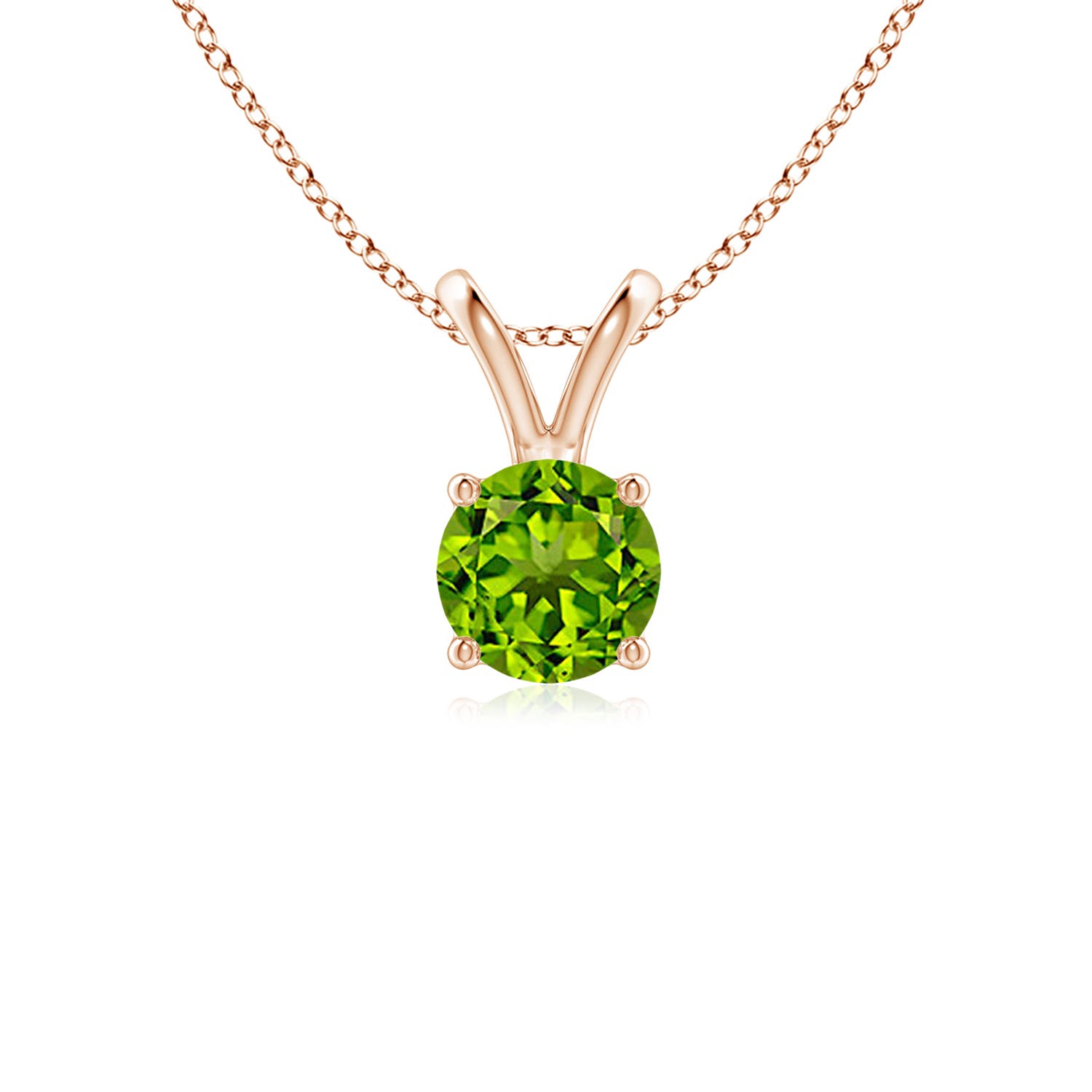 AAAA - Peridot / 0.55 CT / 14 KT Rose Gold