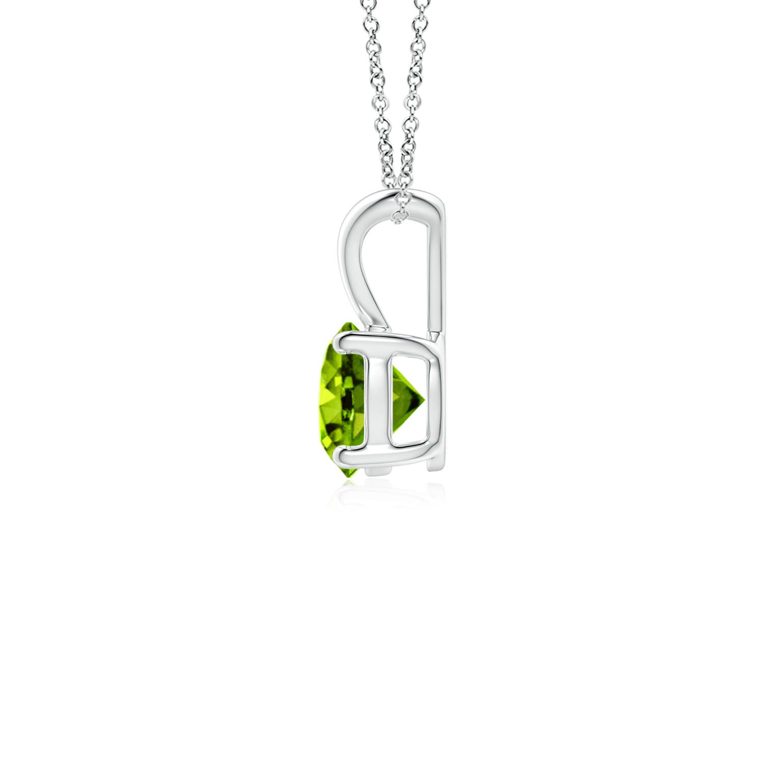 AAAA - Peridot / 0.55 CT / 14 KT White Gold