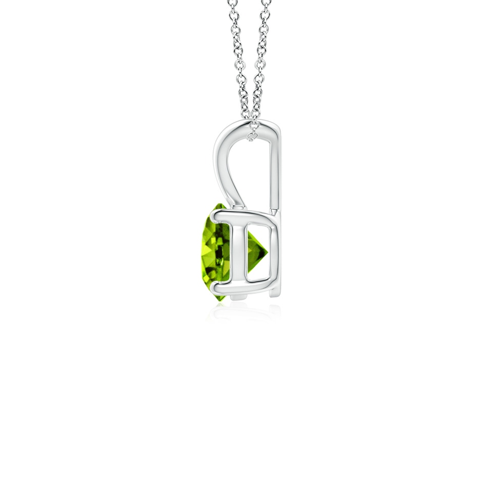 5mm AAAA V-Bale Round Peridot Solitaire Pendant in White Gold side 199