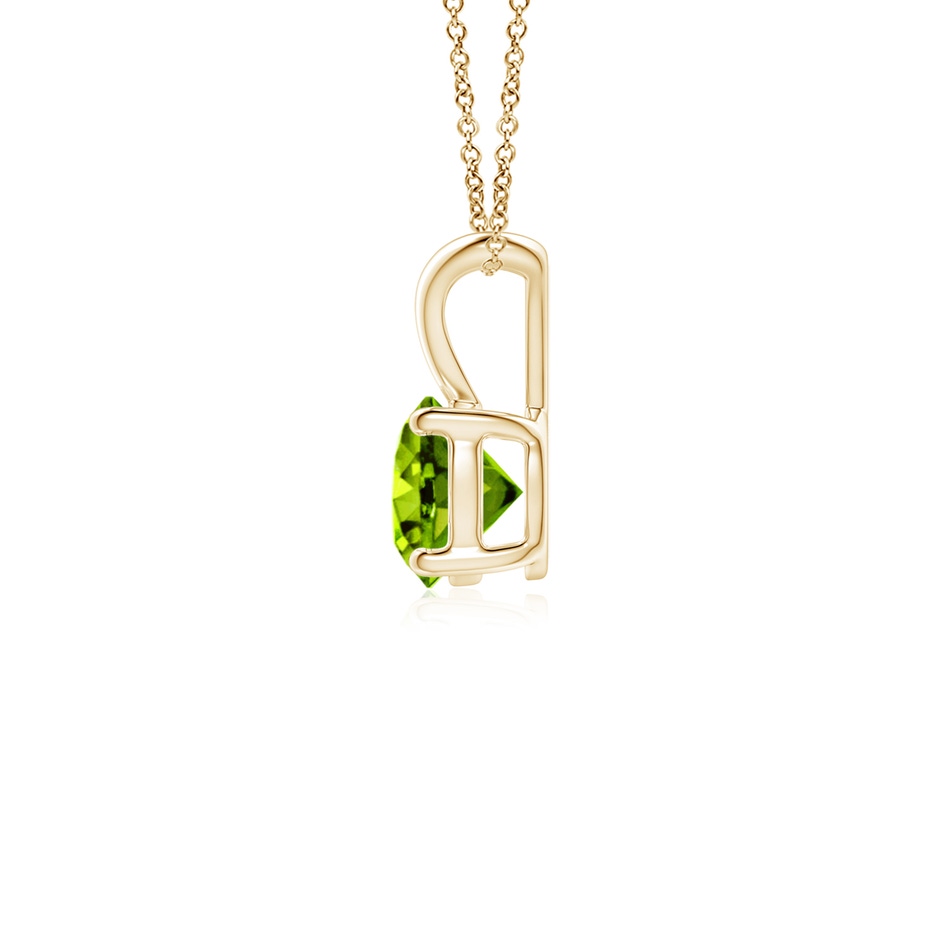 5mm AAAA V-Bale Round Peridot Solitaire Pendant in Yellow Gold side 199