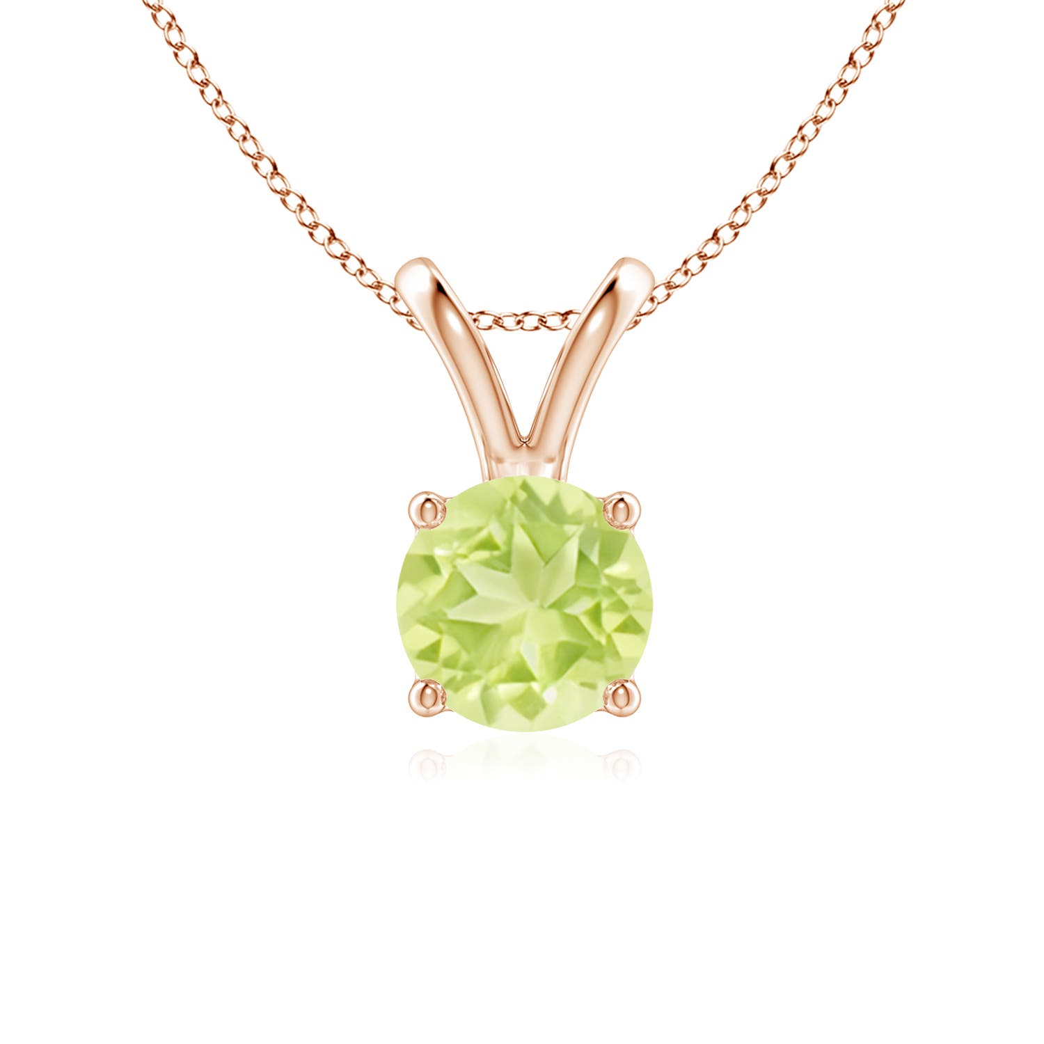 A - Peridot / 0.95 CT / 14 KT Rose Gold