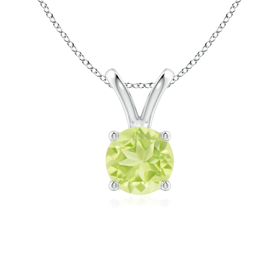 6mm A V-Bale Round Peridot Solitaire Pendant in S999 Silver 